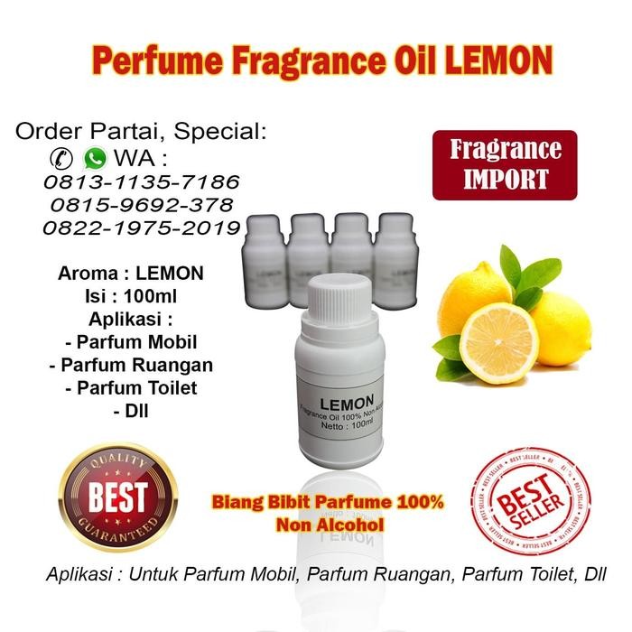 TERBARU.. BIBIT BIANG PARFUM AROMA LEMON 100ML / PARFUM LEMON / PENGHARUM LEMON