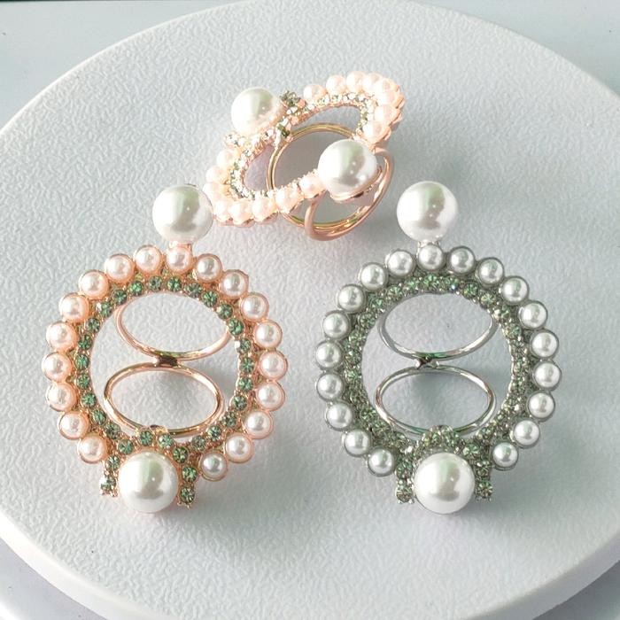 ZA532 bros cincin mutiara bulat bros kolong bros ring ring hijab bros hijab Clips STOK TERBATAS