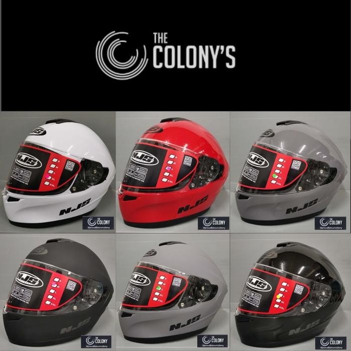 HELM NJS ZX1 SOLID BLACK DOFF DOUBLE VISOR FULLFACE NJS ZX-1 ORI