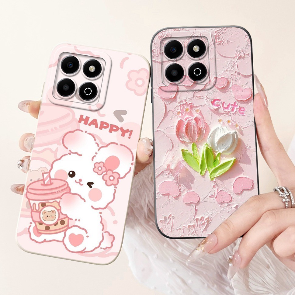 Colorful Flower Case For Honor X6B Coque Silicone Soft Cover For Huawei Honor X 6B 6A X6A Phone
