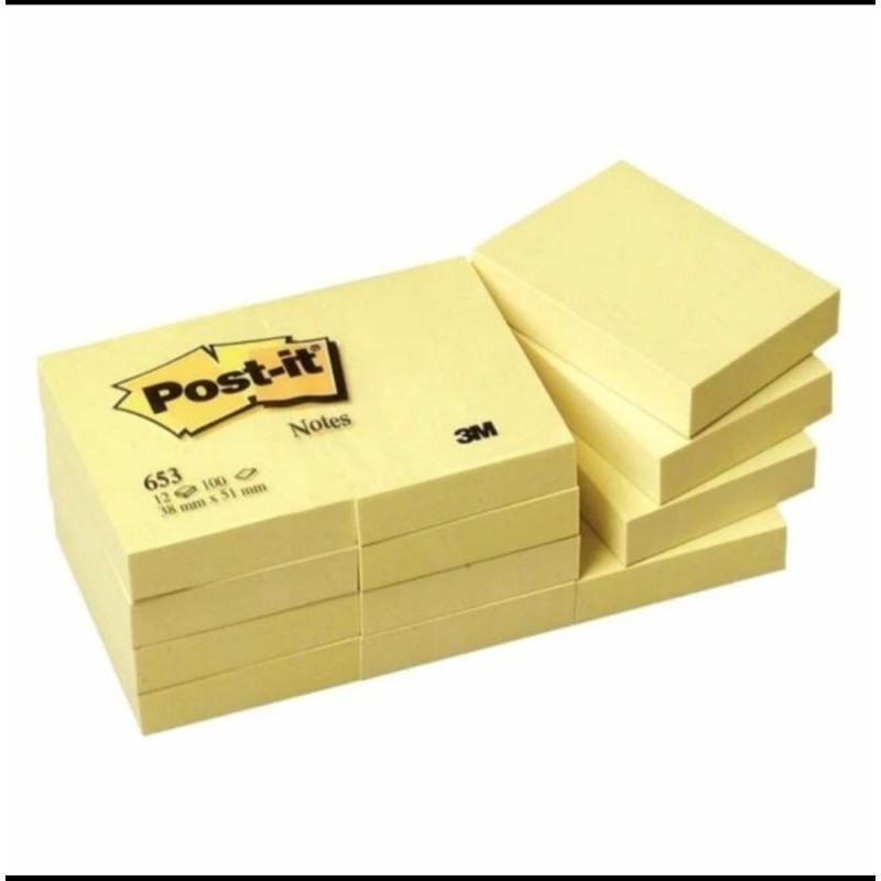 

Sticky Note Post It 3m 653 Yellow 12 Pad (1200 Lembar)