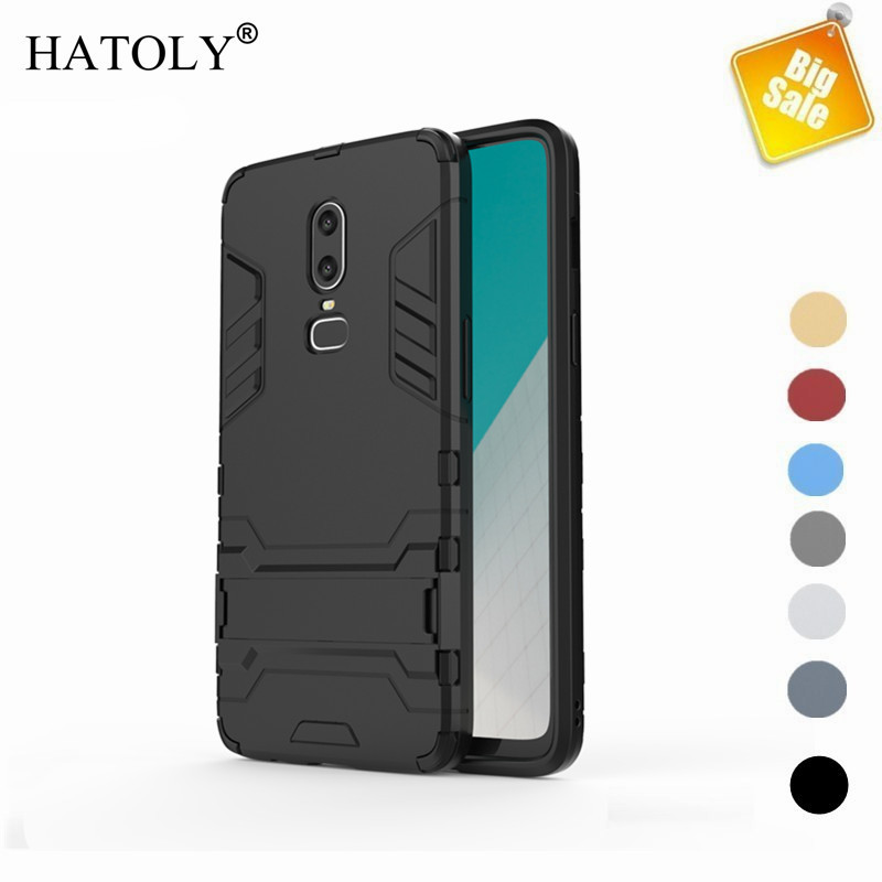 For Cover Oneplus 6 Case Shockproof Armor Hard Case For Oneplus 6 Silicone Anti-Fall Stand Phone