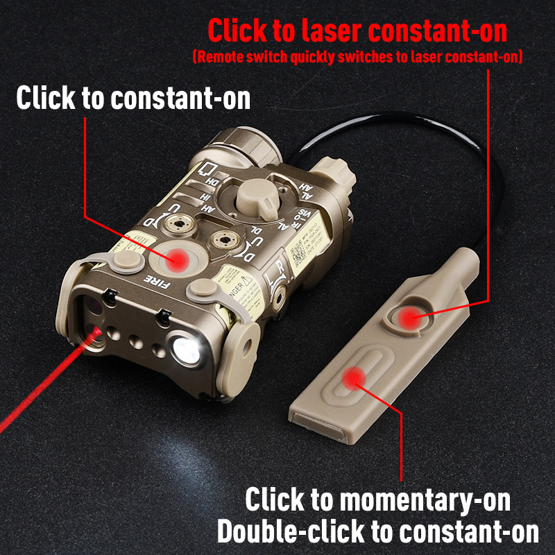 WADSN Tactical Metal NGAL Flashlight Red Green Blue IR Dot Sight White LED Light Dual Function Swict