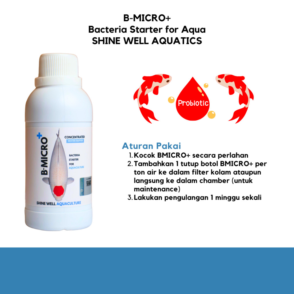 BMICRO+ BMO+ BMIKRO+ 250 MLPROTIK KOI BACTERI STARTER KOLAM KOI IKAN HIAS ARWANA CHANNA