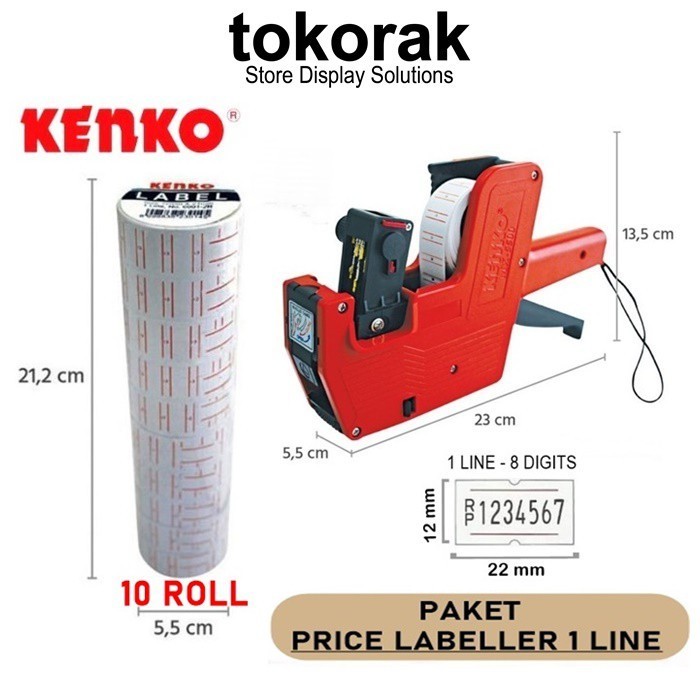 

PAKET MESIN LABELLER MX-5 1 KENKO + ISI LABEL 10 PCS