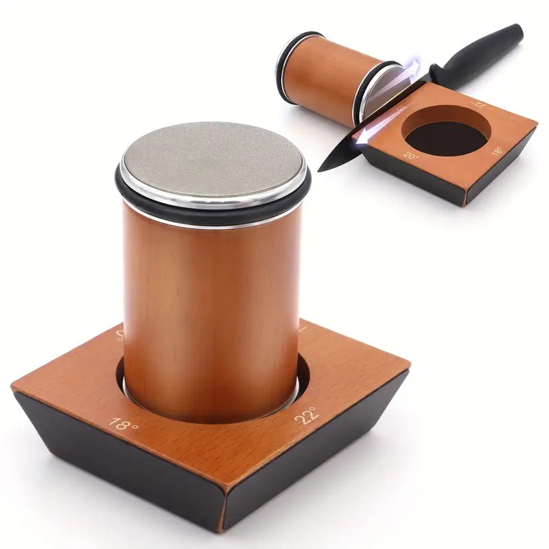

New Wooden4 AngleRolling Knife Sharpener Kit For Straight Edge Roller Knife Sharpening With Industry