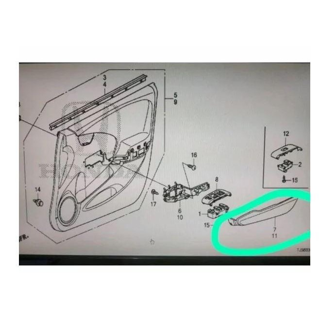 PASTI MURAH ARM REST COVER TUTUP DOOR TRIM PINTU DEPAN JAZZ GD3 IDSI VTEC