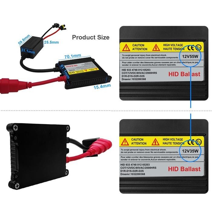 Ballast HID 35 Wat 55 Watt Standar Balast HID Mobil Motor Balas 12V Projie Projector Lampu Universal