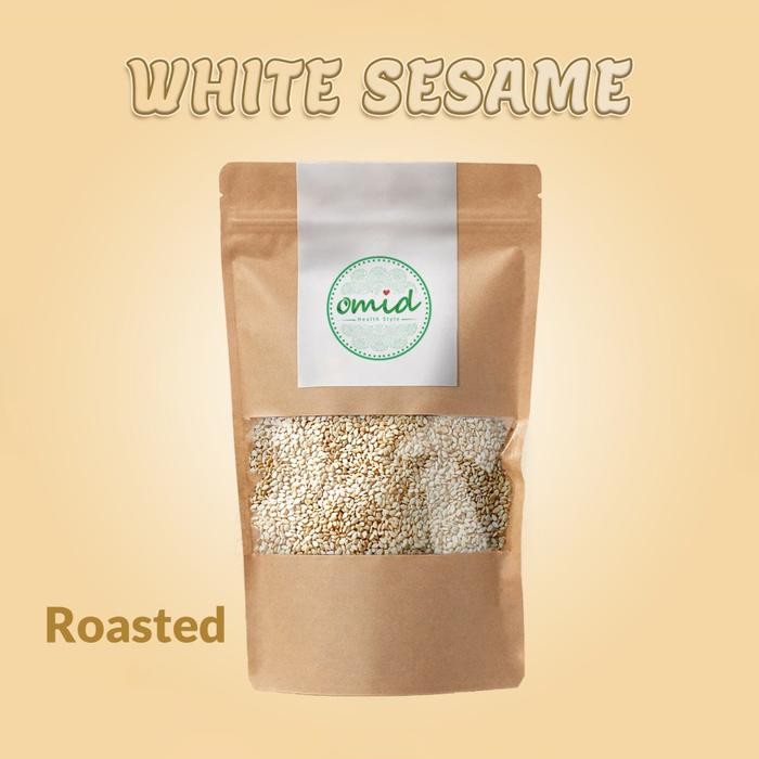 

terbaru !!! organic white roasted sesame seeds (biji wijen putih panggang) 250gr ready