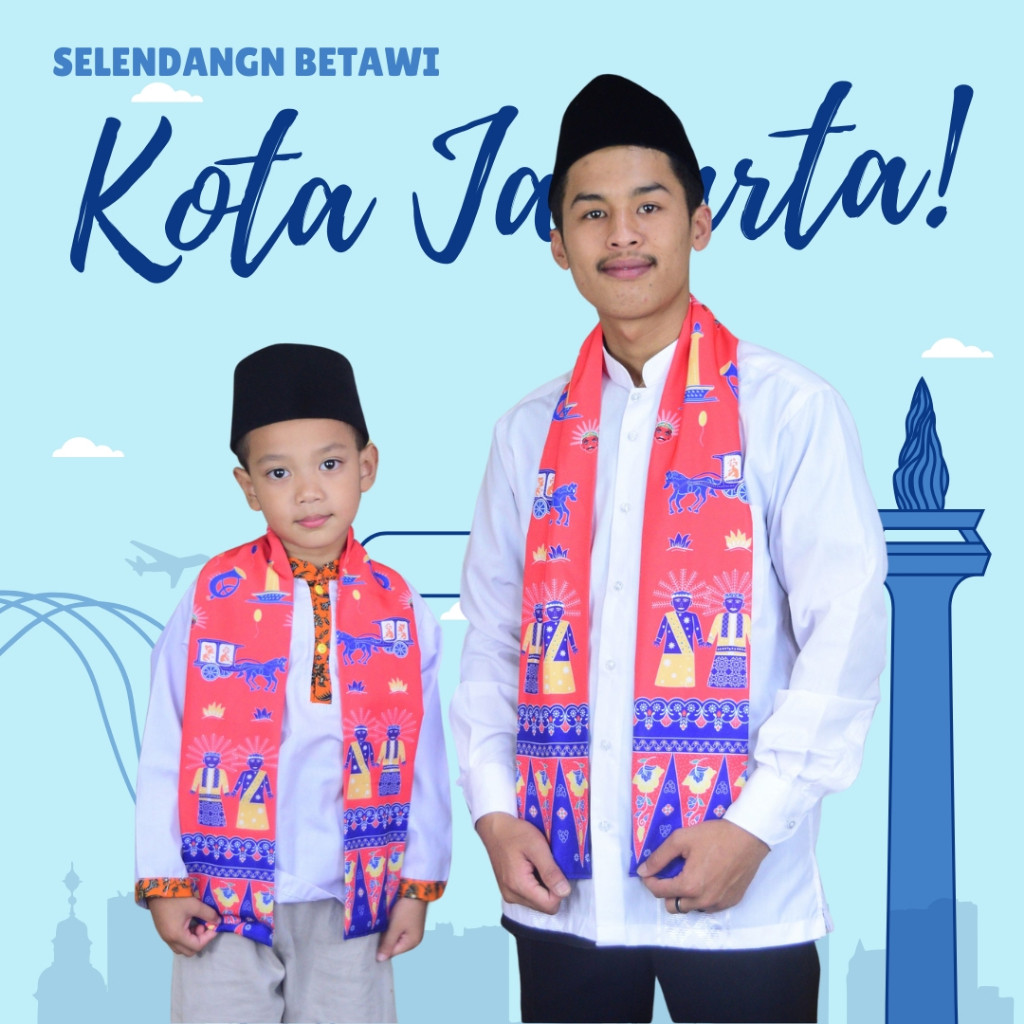 Selendang Ondel Ondel / Cukin Ondel ondel / Syall Ondel-ondel / Syal Betawi / Syall Ondel ondel