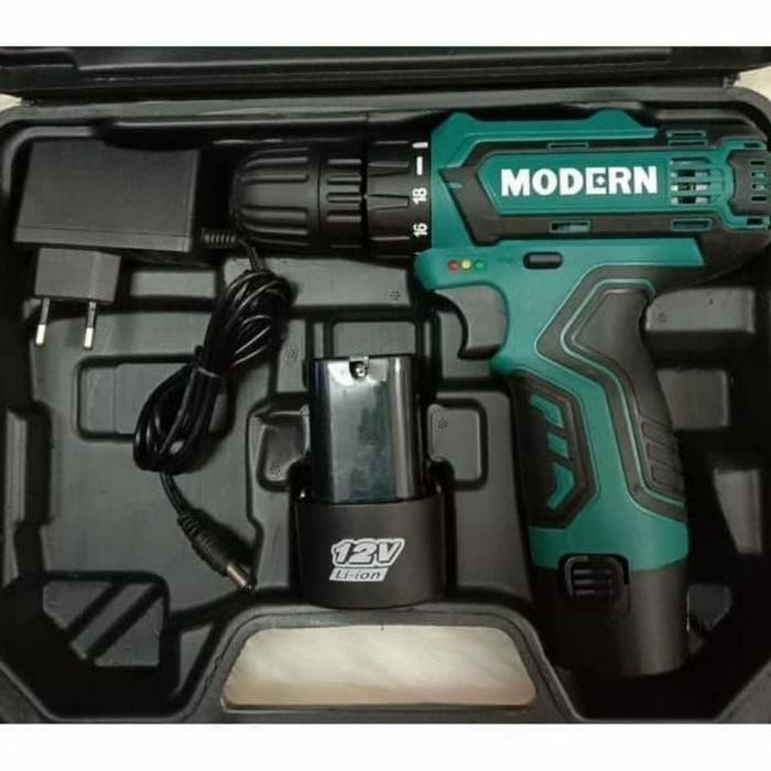 Mesin Bor Baterai Bor Cordless Modern M-12v