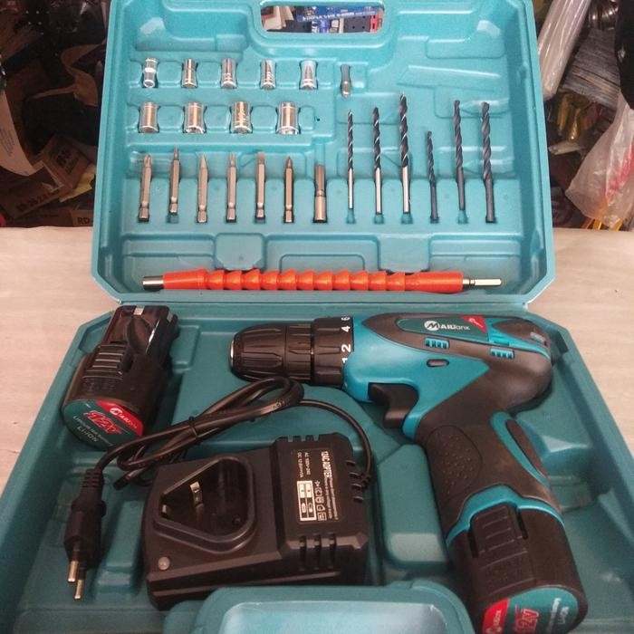 Mailtank SH191 Mesin Bor Cordless Drill 12Volt 2 Batre Free Accesories