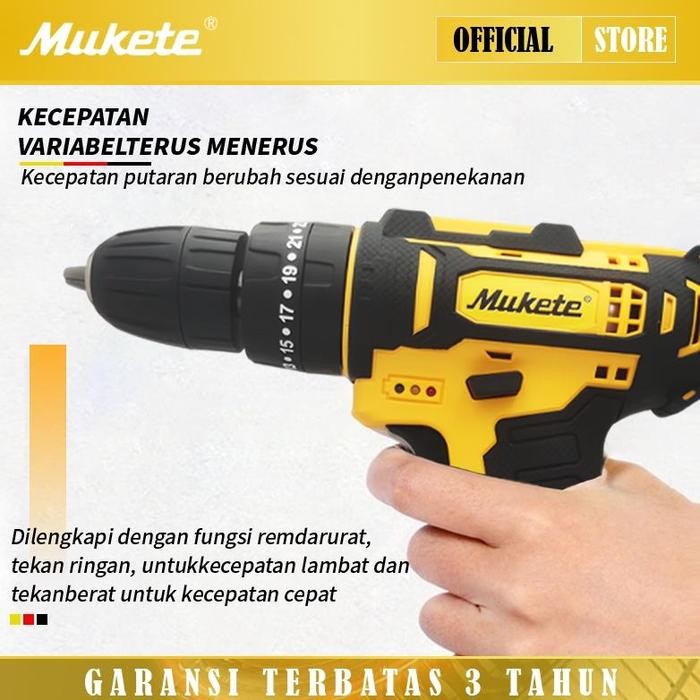 TERBARU Mukete 298V/398V/598V bor listrik bor cordless bor brushless bor impact baterai bor