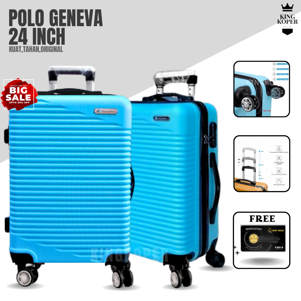 Koper 24 inch Polo Happy 802 ukuran bagasi/koper murah/fiber/hardcase/kabin/cabin