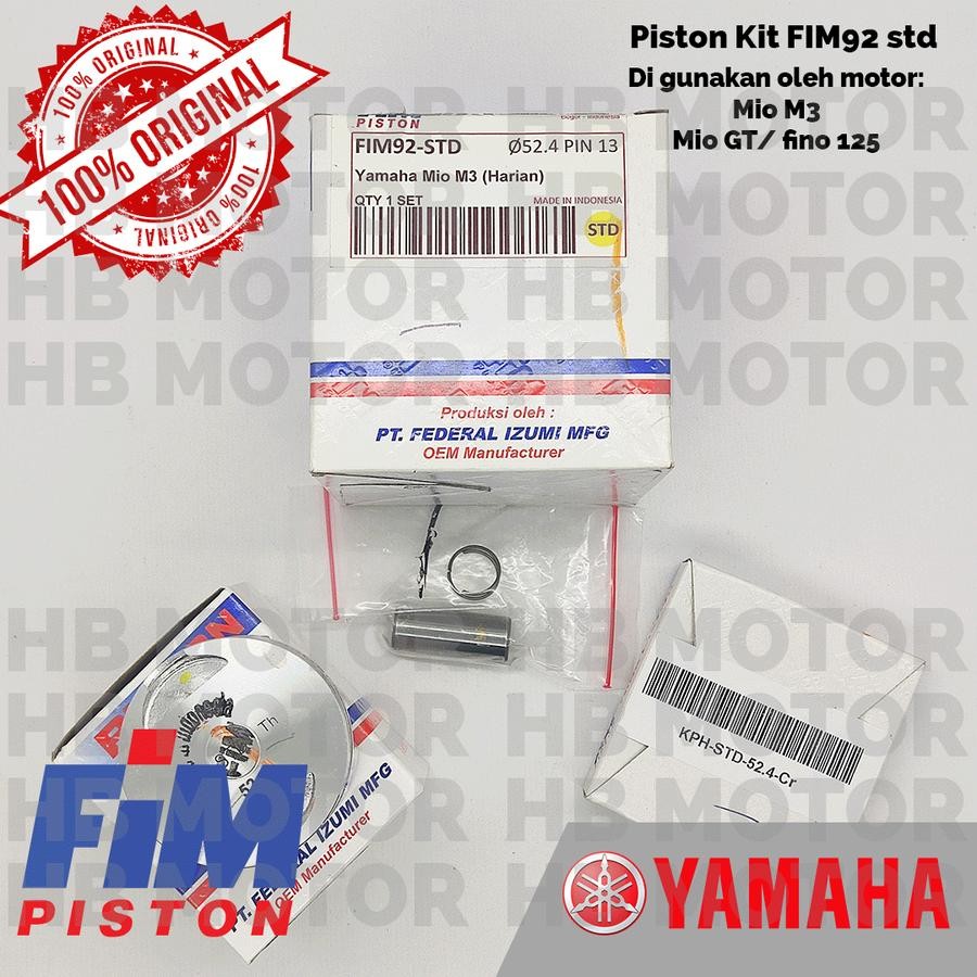 SEHER MIO M3 MIO S MIO Z FREE GO - PISTON KIT FIM92 STD