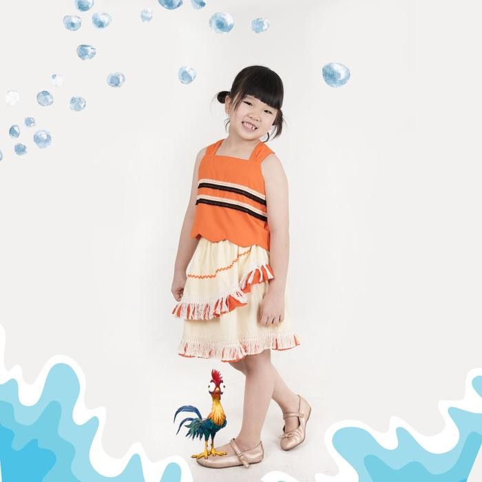 Moana Dress / Kostum Moana / Dress Anak Moana Asli 100%