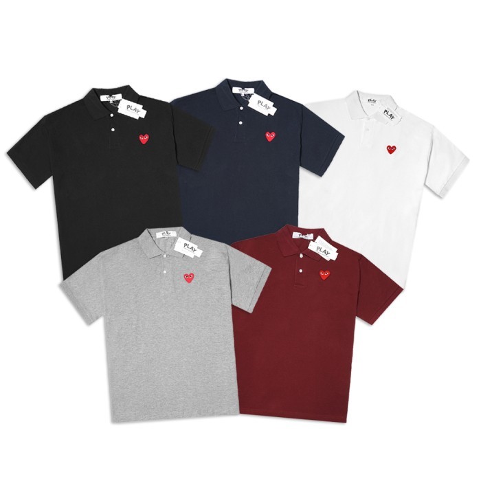 Modo- Cdg Play Red Heart Polo Shirt