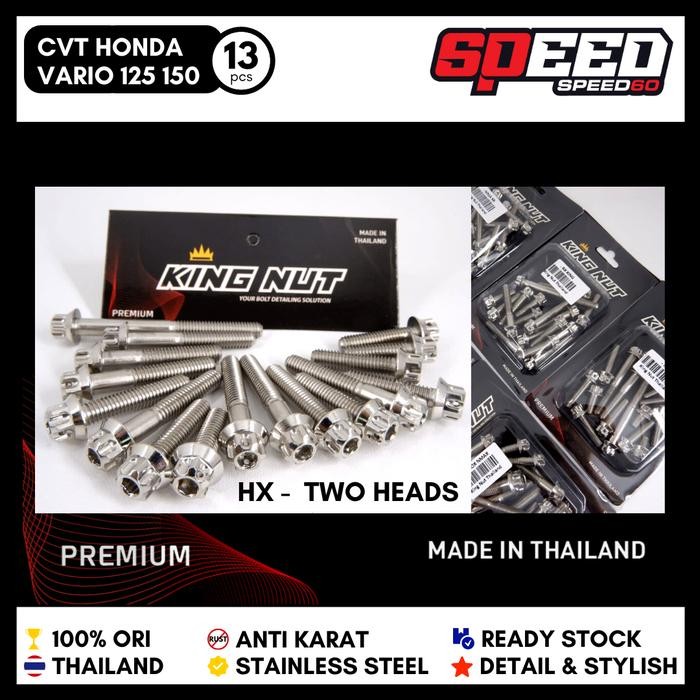 NEW.. SET BAUT CVT VARIO 125 PROBOLT STAINLESS KING NUT THAILAND