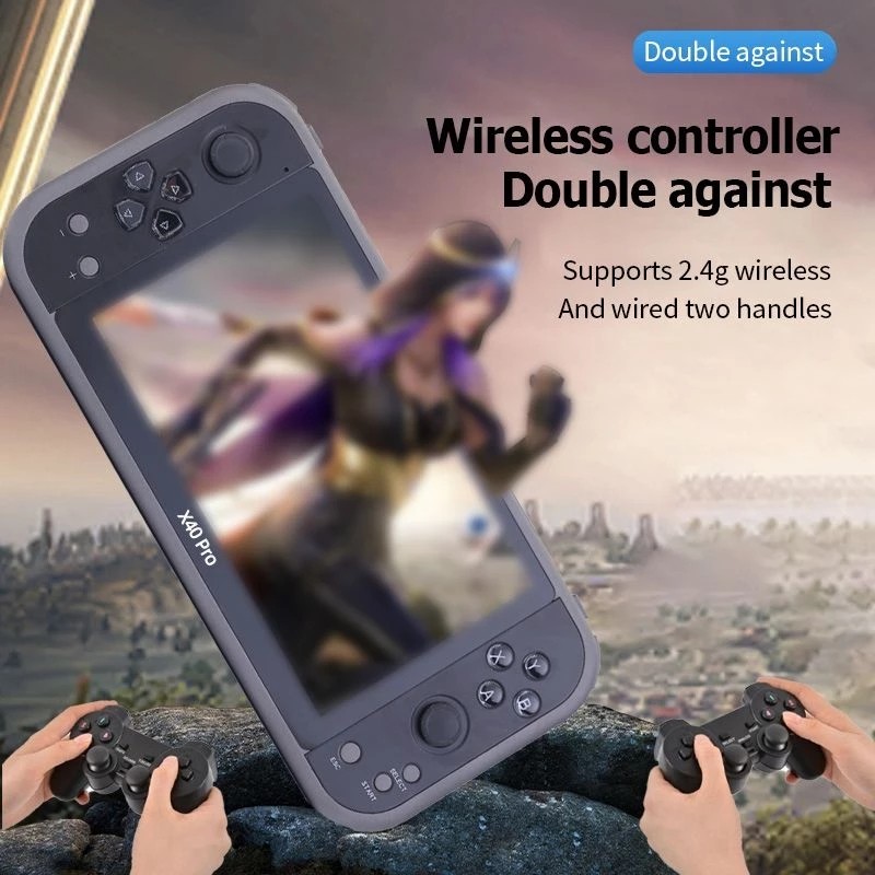 X40 pro Handheld Retro Video Game Console HD Video Game 7 inch Double Rocker MP4 Player TF Card for 