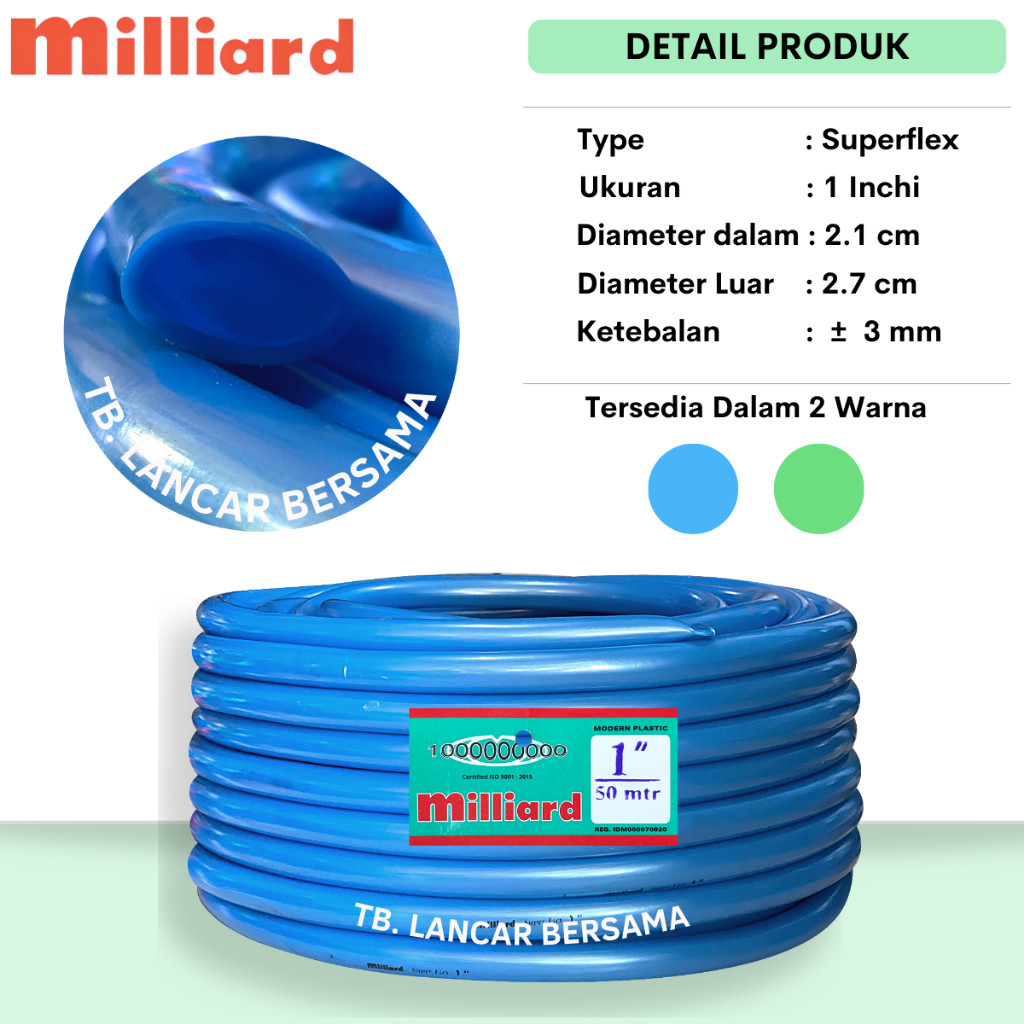 Bombardilomedis Selang Air 1 Inchi Milliard Superflex Harga Permeter