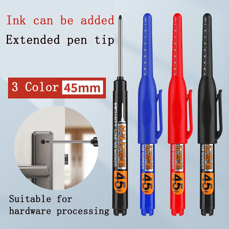 

4Pcs/Set 45Mm Tip Deep Hole Long Nib Head Markers Deep Drill Hole Long Nib Scriber Mechanical
