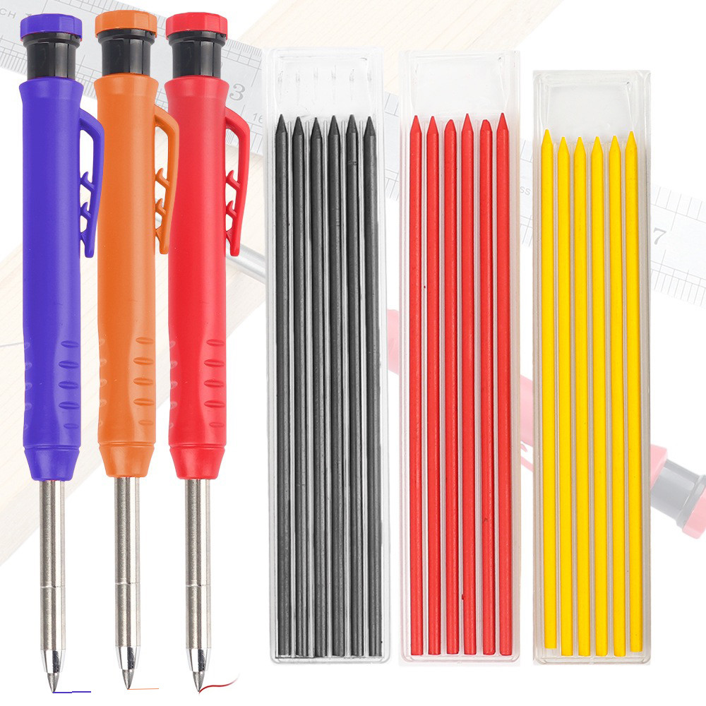 

Solid Carpenter Pencil With Sharpener Set Includes Mechanical Pencils Woodworking Construction