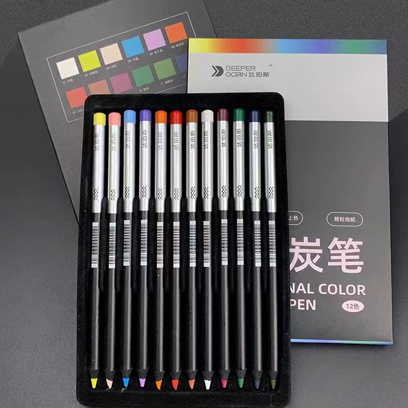 

Dainayw 12/24 Color Chalk Pastel Pencils Colored Pencils Soft Drawing Sketch Pencil Kit For School