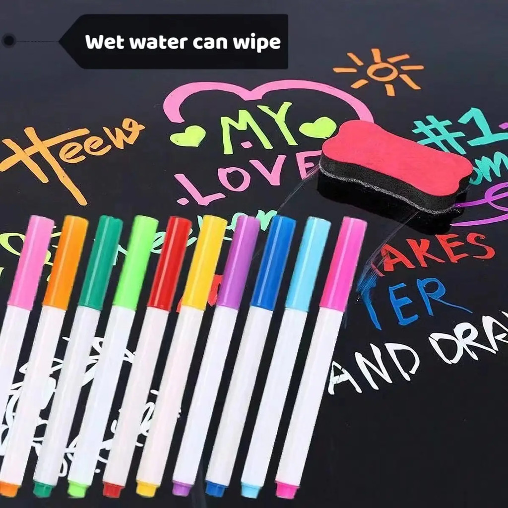 

12Colors Lightboard Blackboard Marker Pens, For Led Lightboard Blackboard Decor Party Bar