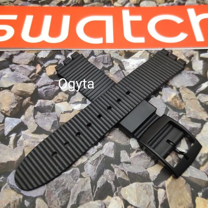 Zylo- Tali Jam Tangan Swatch Warna Hitam Tali Jam Tali Swatch Kualitas Bagus