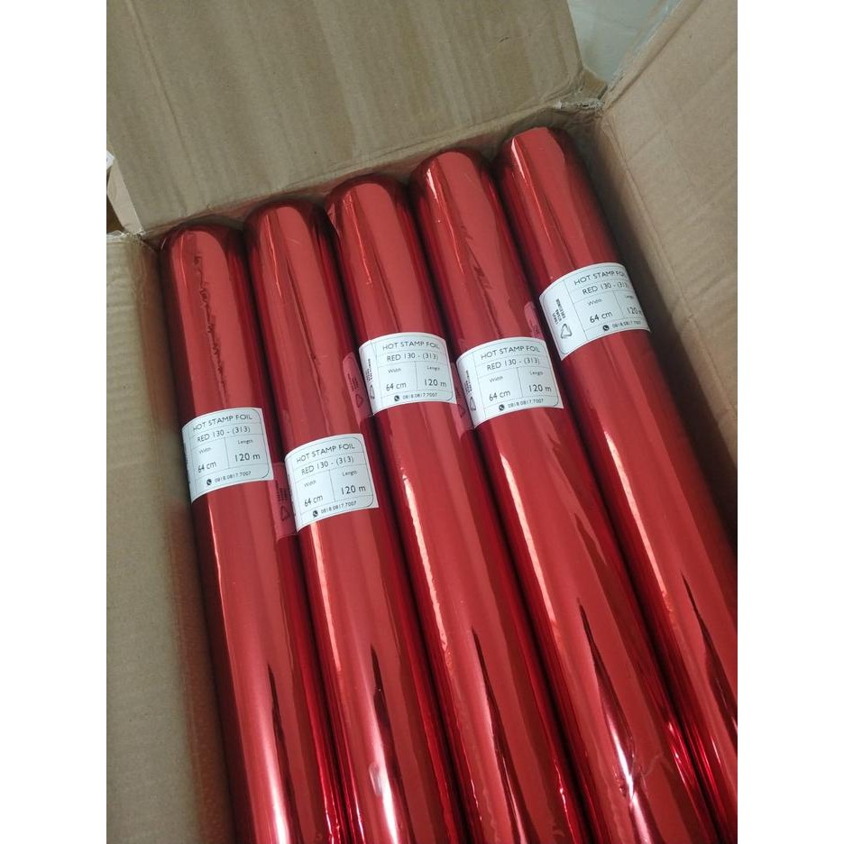 Hot Stamping Foil Merah / Red Poly Emboss Hot Print 64Cm X 120M