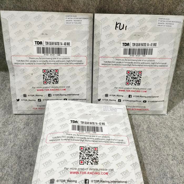 Gigi Rasio Tdr Racing Buat Motor Yamaha Mio Carbu - Nouvo - Mio J - Asli