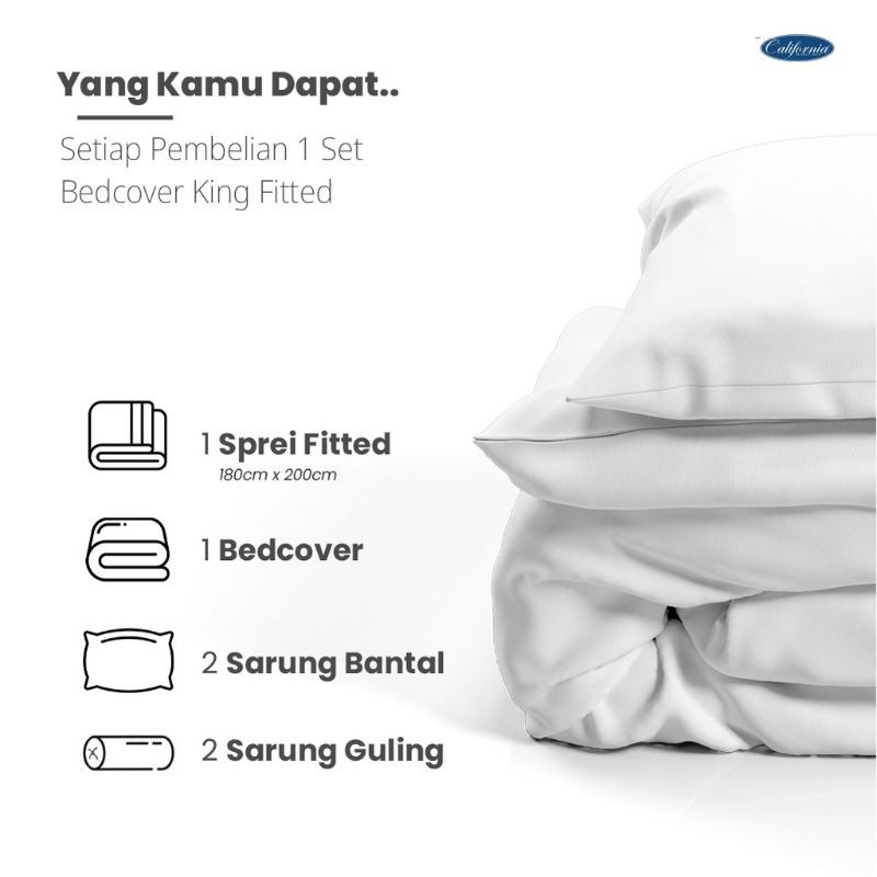 Terapitrendy Bedcover California 180X200 Set Bed Cover Tidak Rumbai 160X200