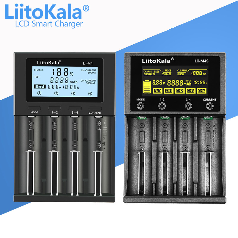 LiitoKala Lii-M4S Lii-M4 18650 Smart Charger LCD Display for 26650