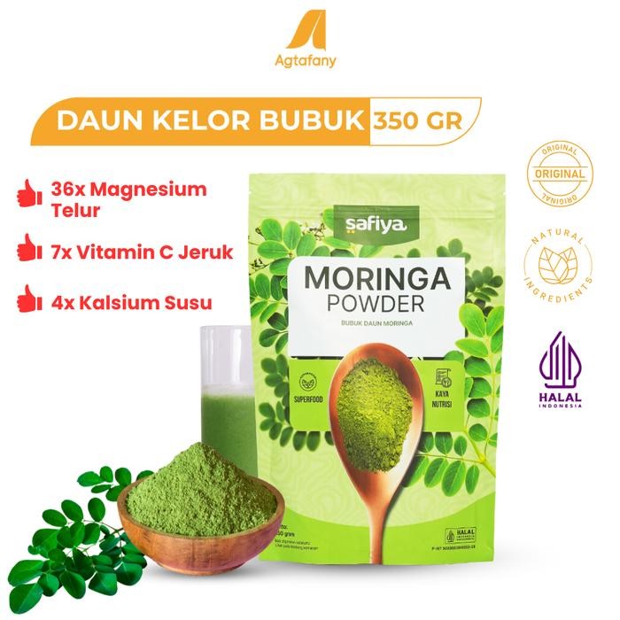

New Bubuk Daun Kelor Safiya 350 gr Serbuk Moringa Powder Organik