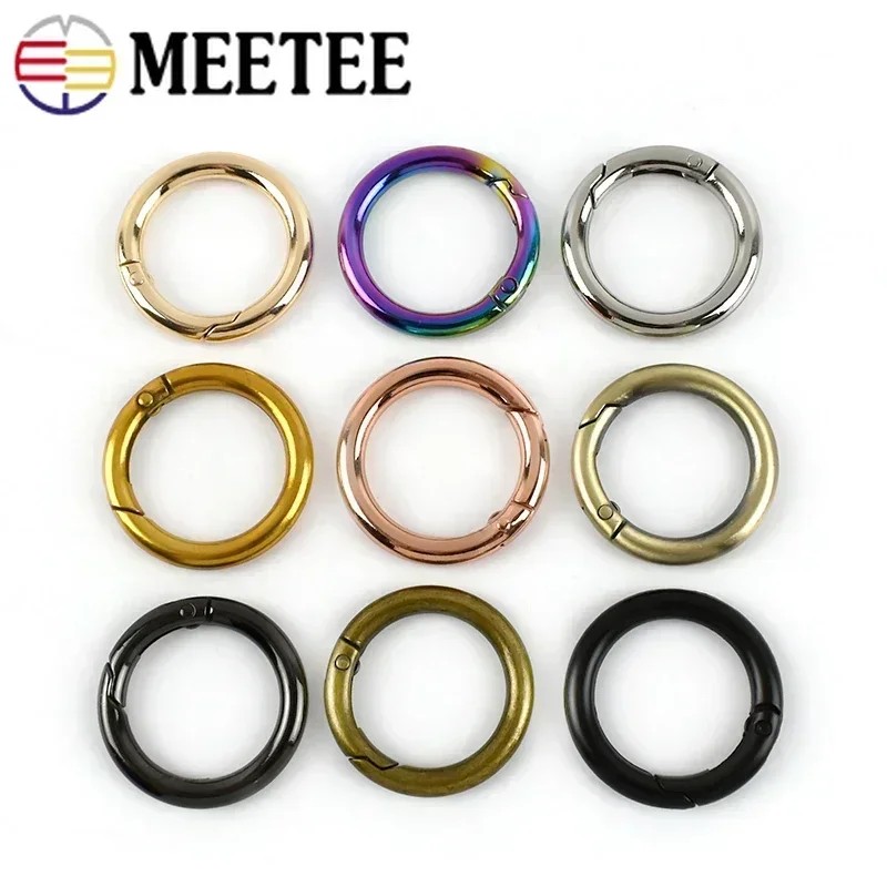 

5/10Pcs Metal O Ring Buckles 16-50Mm Openable Spring Snap Clip Clasp Bag Strap Keychain Carabiner