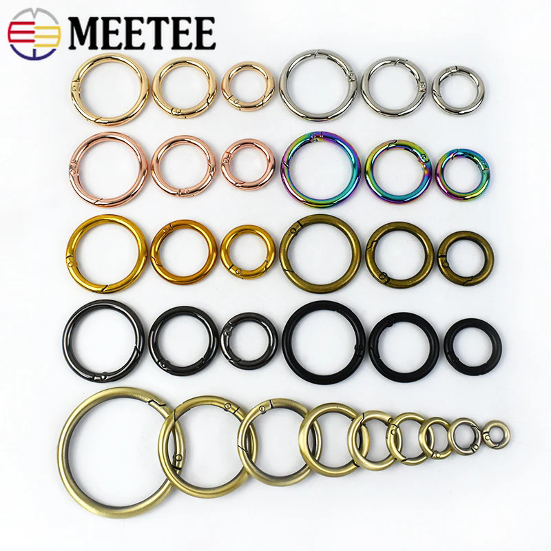 

5/10Pcs Meetee 16-50Mm Metal Spring O Ring Buckle Openable Handbag Strap Hook Keychain Dog Collar