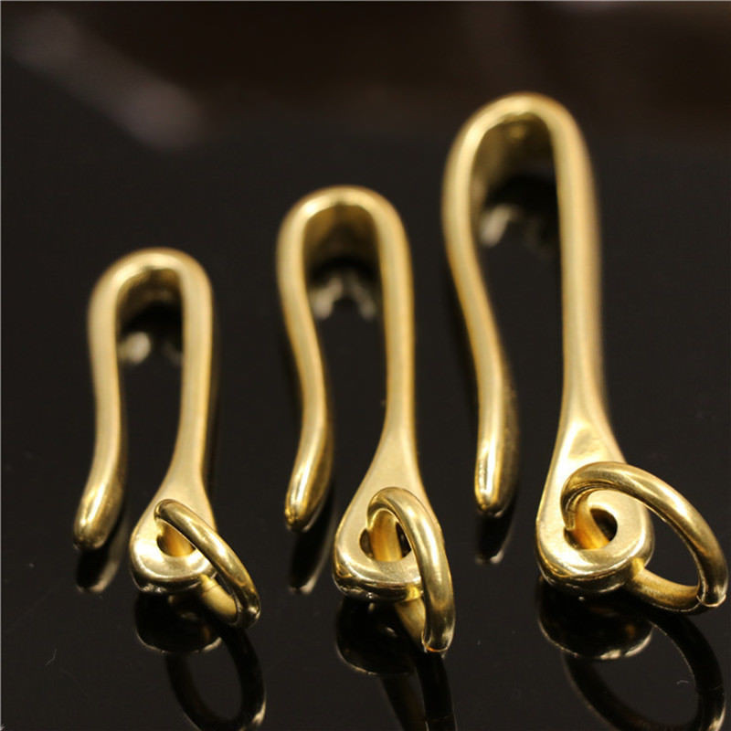 

1 X Solid Brass Belt U Hook Keychain Key Ring Wallet Fob Clip Retro Vintage Fish Hook With O Ring 3