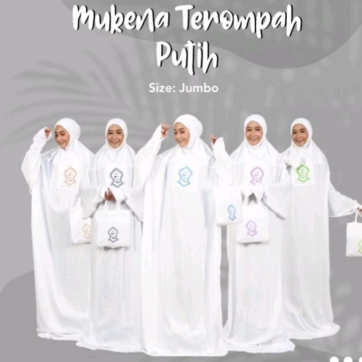 PROMO / Mukena TERUSAN TEROMPAH PUTIH HR Jumbo