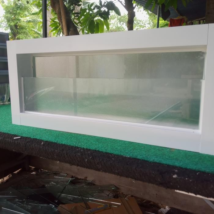 HOT SALE kusen bouven zigzag uk. 60x30 jendela aluminium pengiriman instant