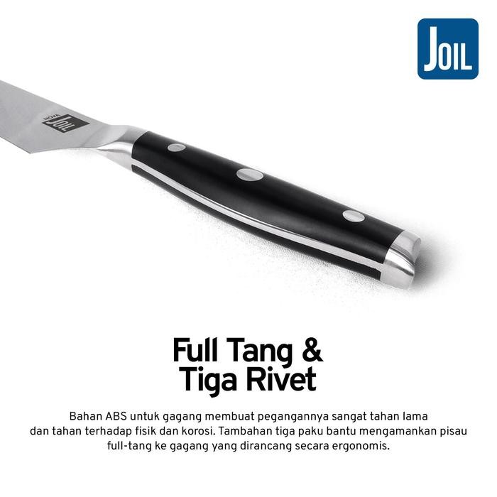 Joil Pisau Dapur Utility Knife Baja 15 cm Stainless Steel Full Tang Ketajaman Tahan Lama Kitchenware