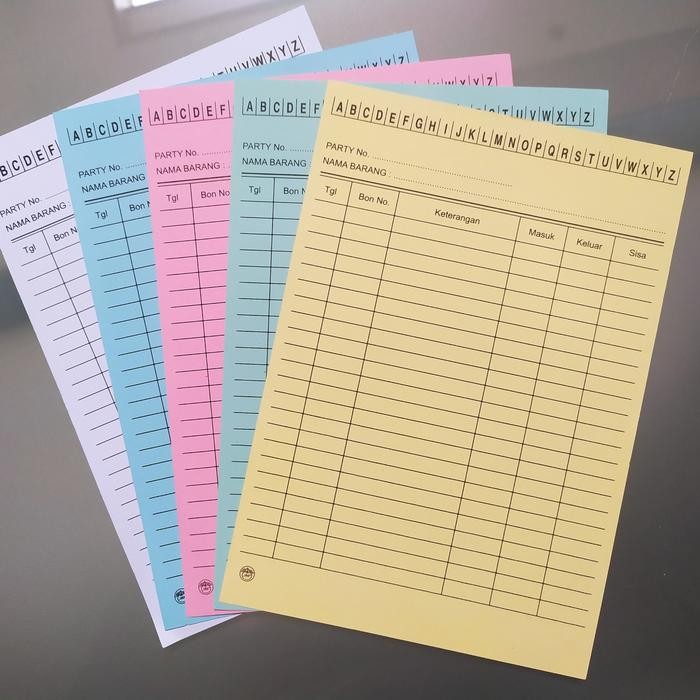 

KARTU STOK BARANG UKURAN A5