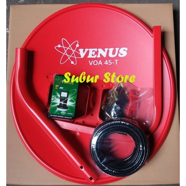 TerbaikTerlarisNIh- Parabola Mini Venus 45 cm + LNB + Kbl 15m Isi 10 Paket
