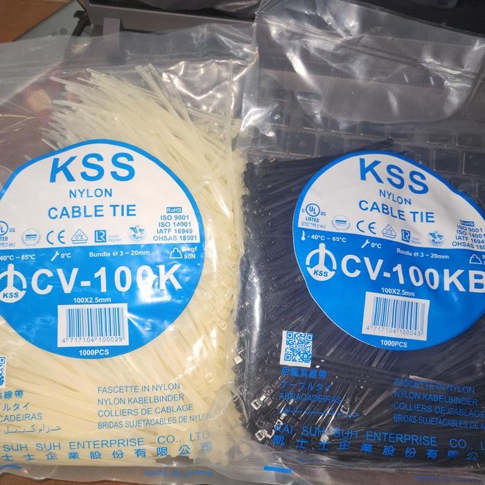 

TERLARIS! Kabel Ties KSS Asli Original Taiwan CV-100K x 2,5mm @1000 Pcs