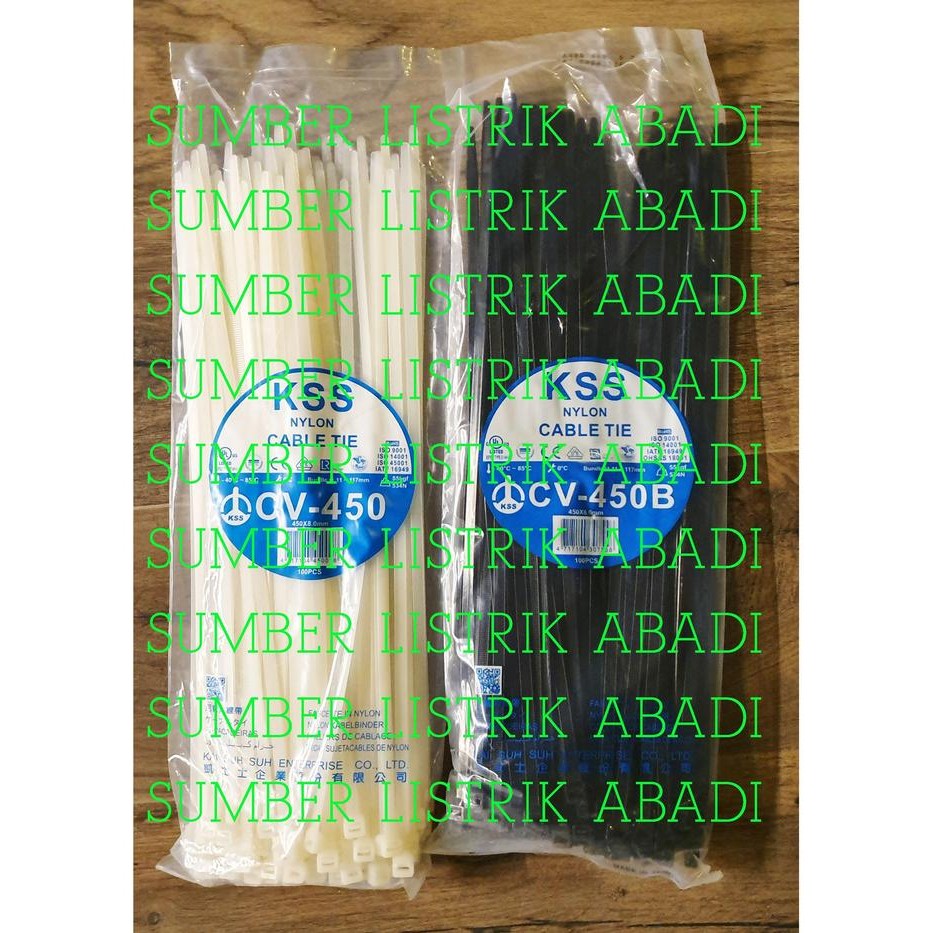

Kabel Ties KSS CV 450 isi 100pcs (hitam/ putih)