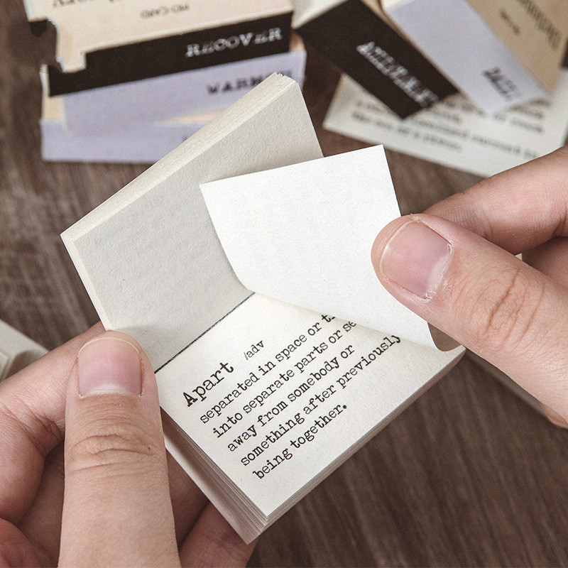 

100Sheets Dictionary Library Series Paper Card Memo Pad Decorative Stationery Scrapbooking Diary