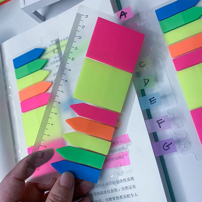 

Kindfuny 140 Sheets Transparent Sticky Notes Self-Adhesive Annotation Books Bookmarks Memo Pad Index