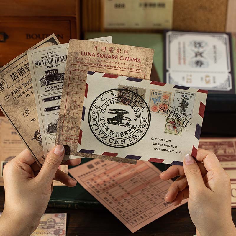 

/Lot Memo Pads Material Paper Simple Retro Foundation Junk Journal Scrapbooking Cards Retro