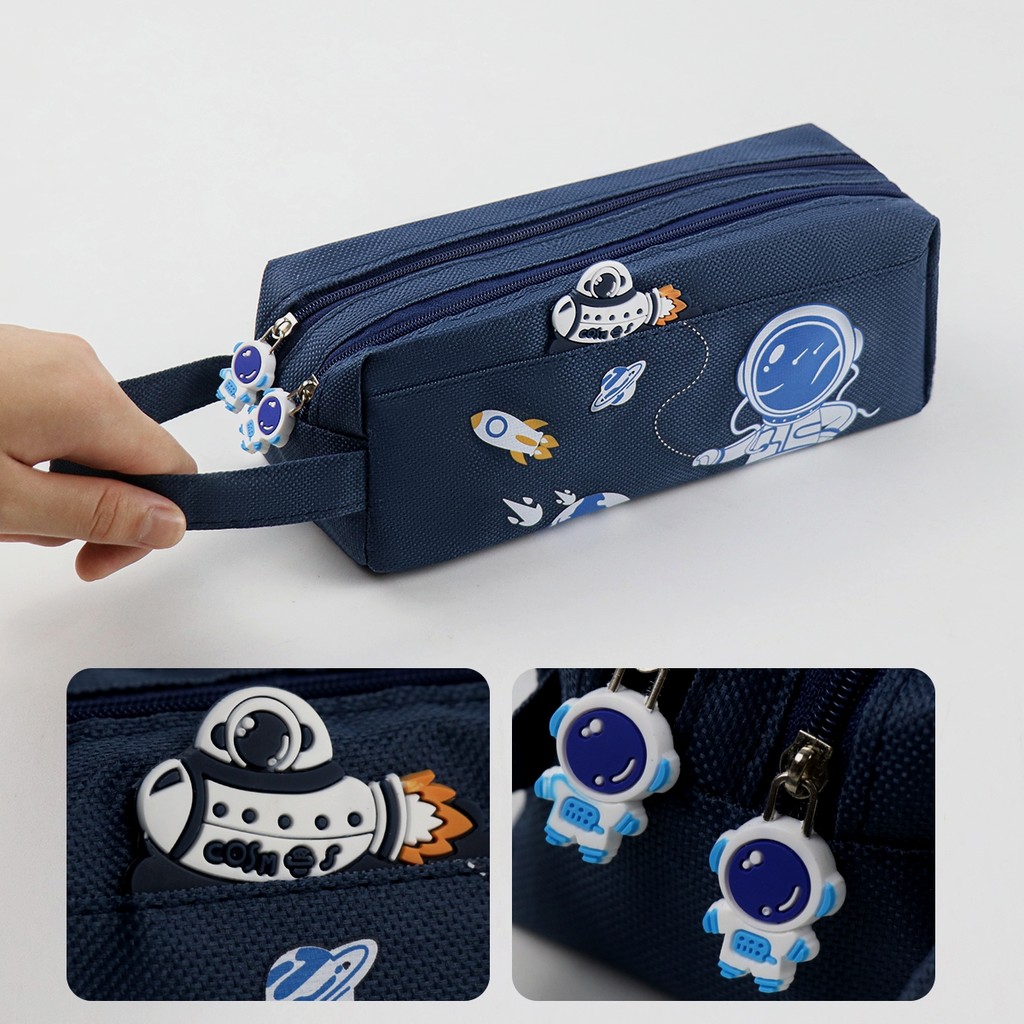 

Space Astronaut Portable Pencil Case Cute Cartoon Kids Stationery Bag Large Capacity Storage Bag