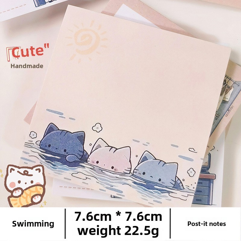 

Original Design Japanese Style Cute Cat Sticky Notes Cartoon Girly Heart Meow Door Student