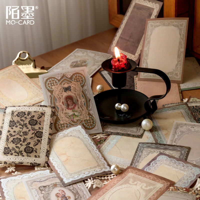 

50Pcs/Lot Memo Pads Material Paper Vintage Lace Junk Journal Scrapbooking Cards Retro Background